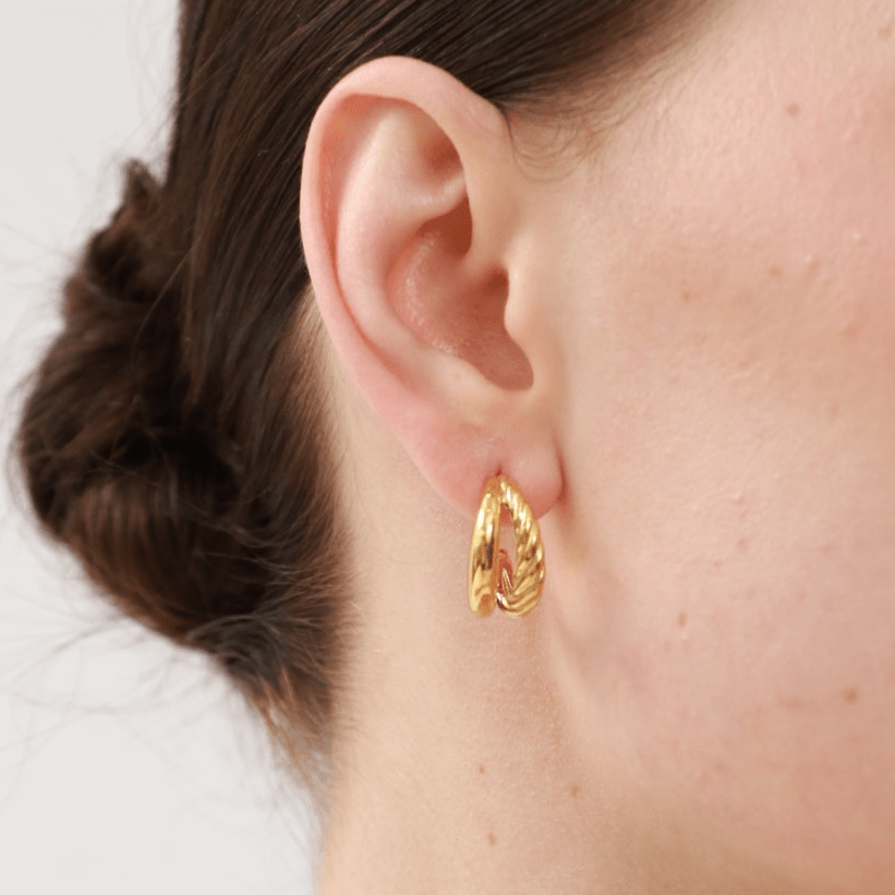 Braided Double Hoops -