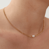 Baroque Pearl Chain Necklace -