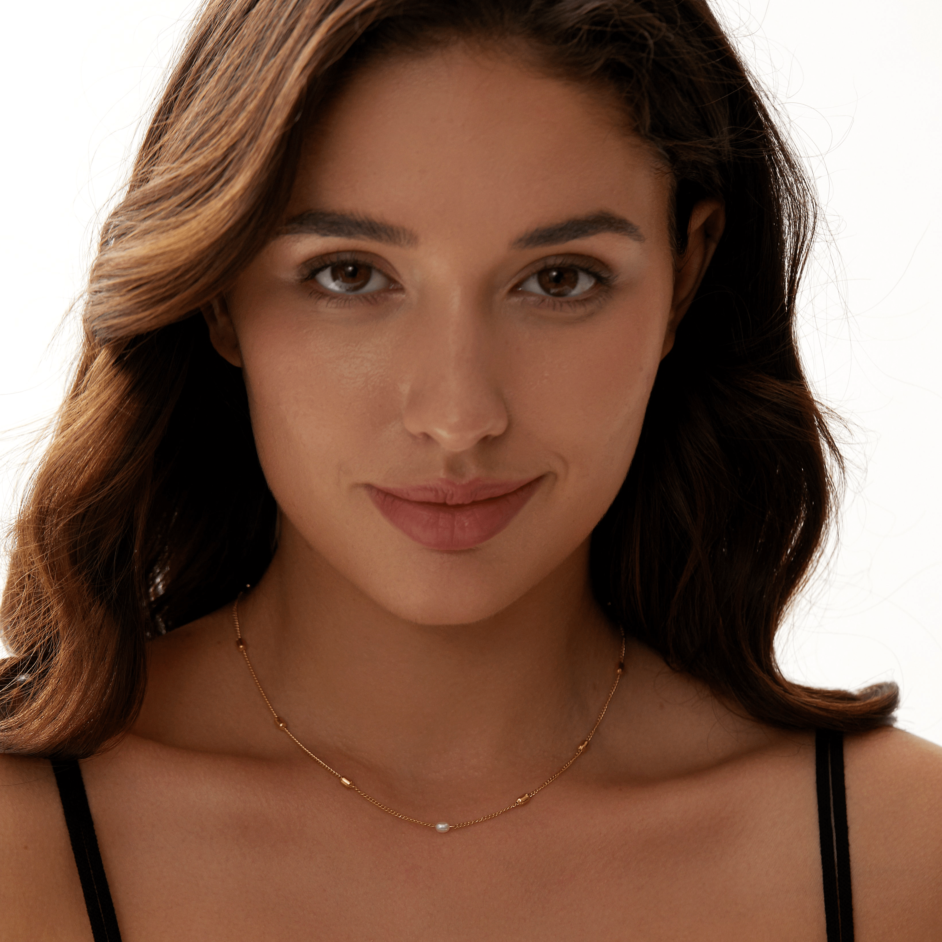 Single Pearl Beaded Necklace - 