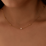 Single Pearl Beaded Necklace - 