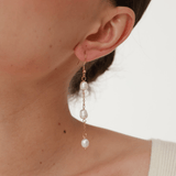 Trio Drop Pearl Earrings - NMQL Jewellery UK