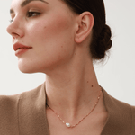 Regal Pearl Twisted Chain Necklace - 