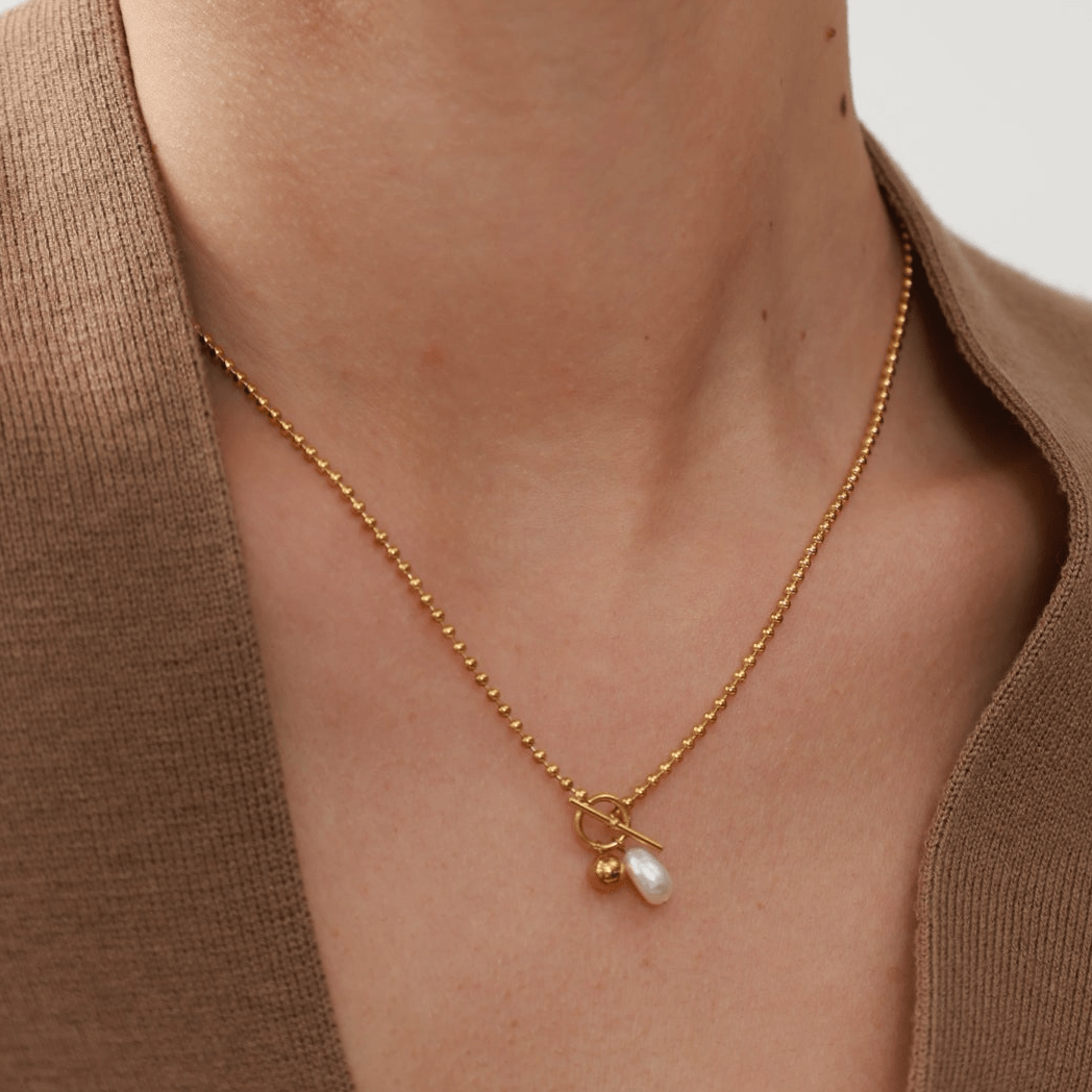 Baroque Pearl Knot Necklace - 