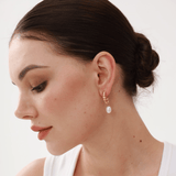 Isla Pearl Rope Hoop Earrings - 