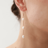 Trio Drop Pearl Earrings - NMQL Jewellery UK