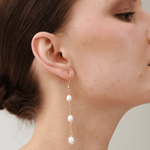 Trio Drop Pearl Earrings - NMQL Jewellery UK