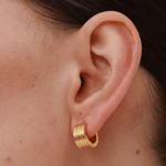 Ridge Hoop Earrings - 