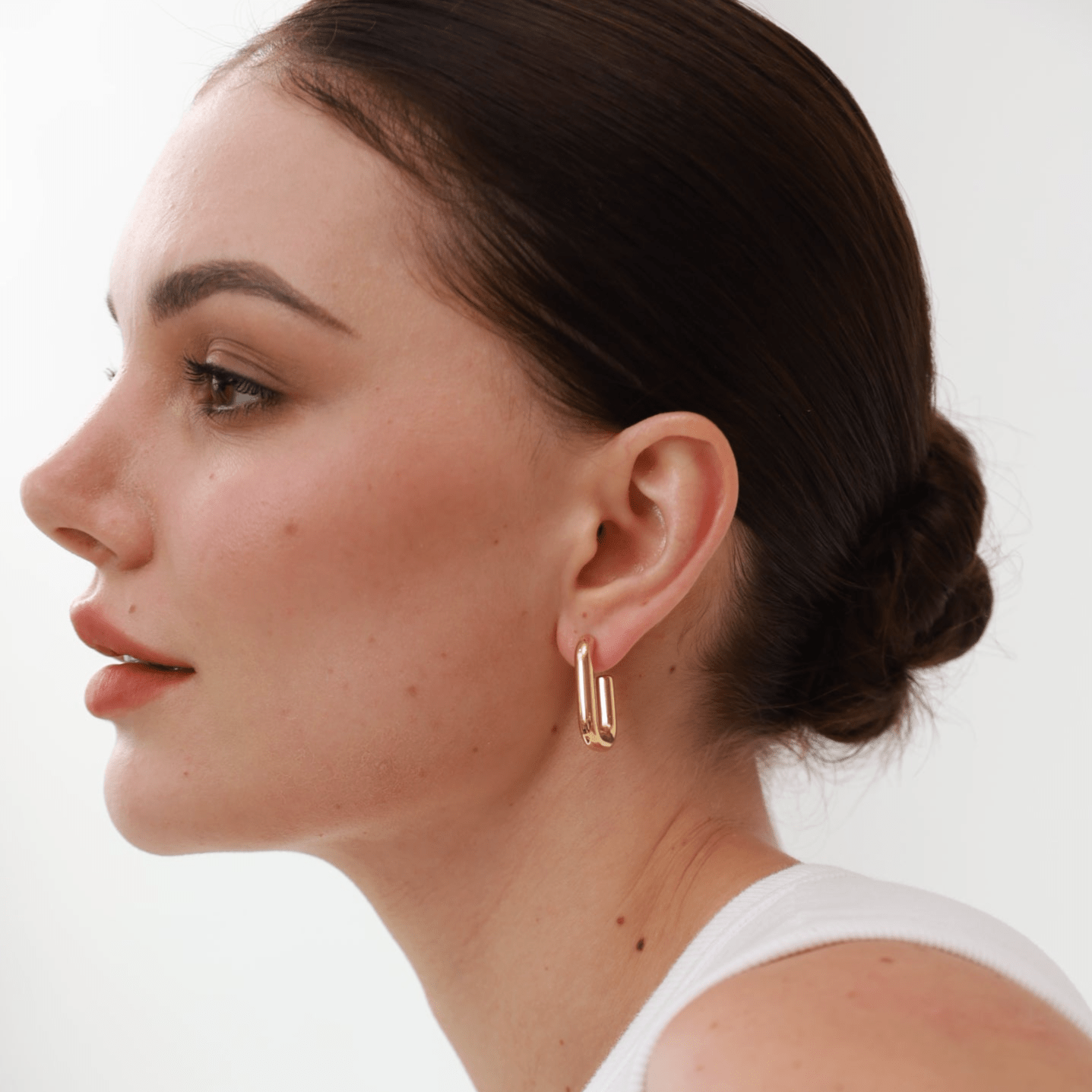 Plain Ovate Hoop Earrings - 