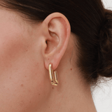 Plain Ovate Hoop Earrings - 