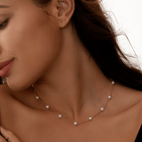 Tin Cup Pearl Necklace - 