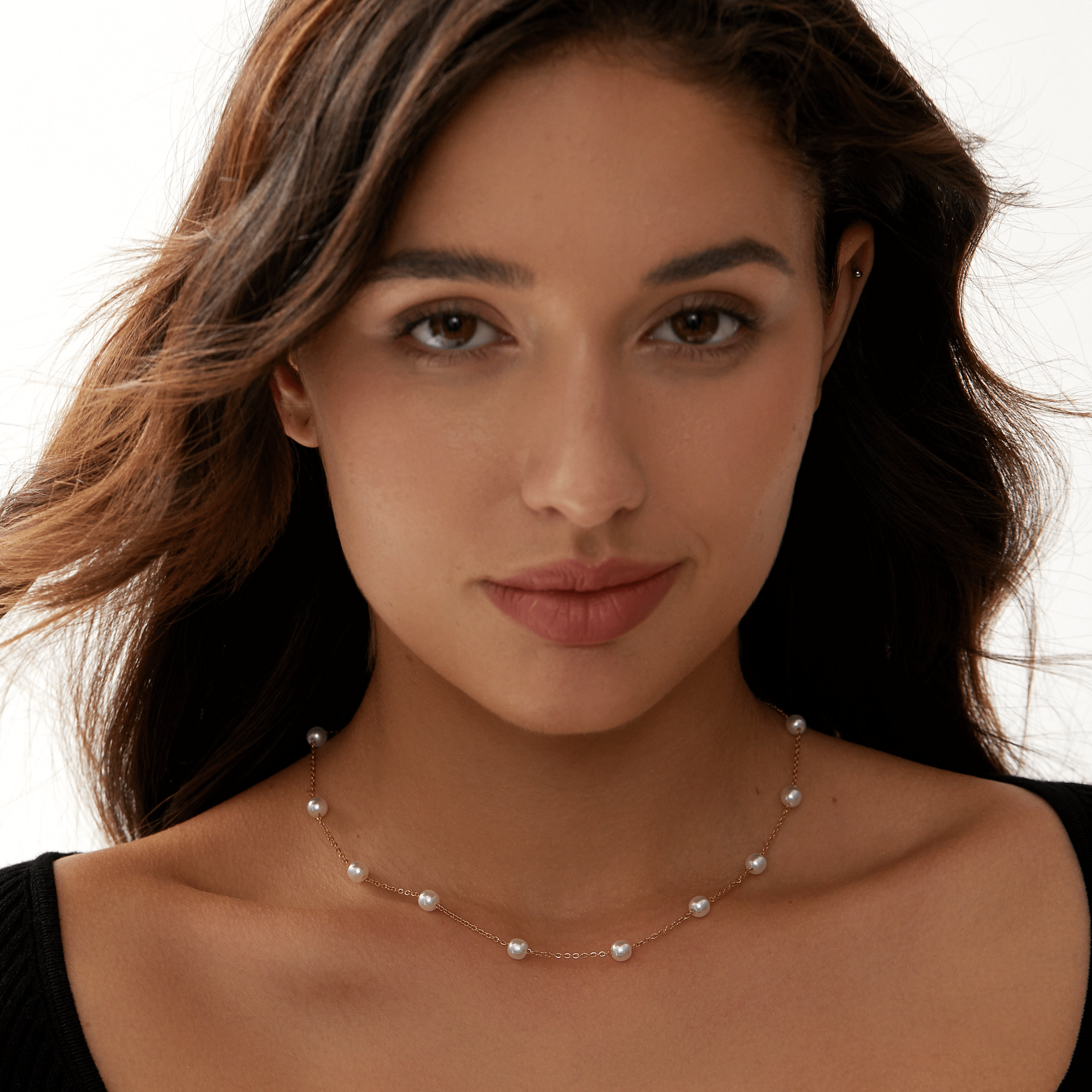 Tin Cup Pearl Necklace - 