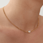 Baroque Pearl Chain Necklace - 
