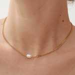 Baroque Pearl Chain Necklace - 